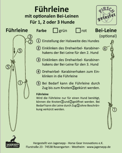 Führleine für 1-3 Hunde